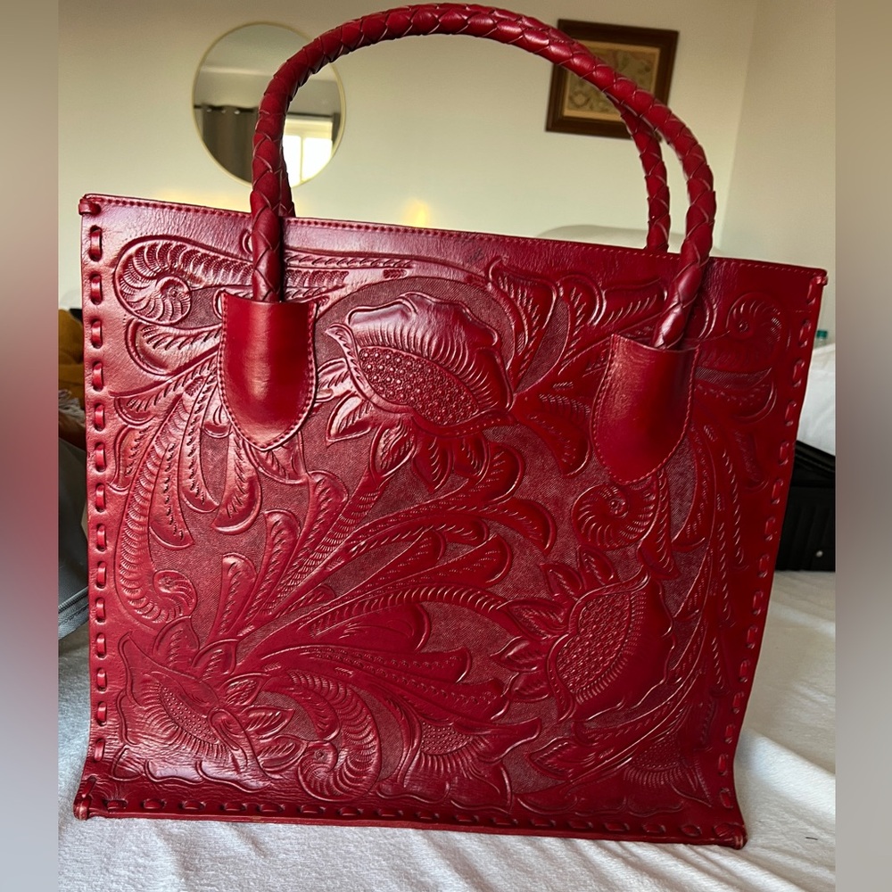 Real Leather Red Bag